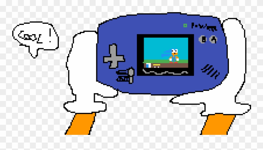 Sonic Playing His Game On Gameboy Advance Clipart