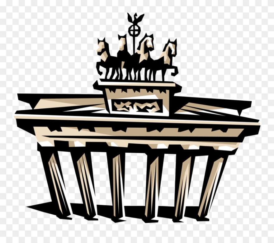 Vector Illustration Of Brandenburg Gate, German Neoclassical Clipart