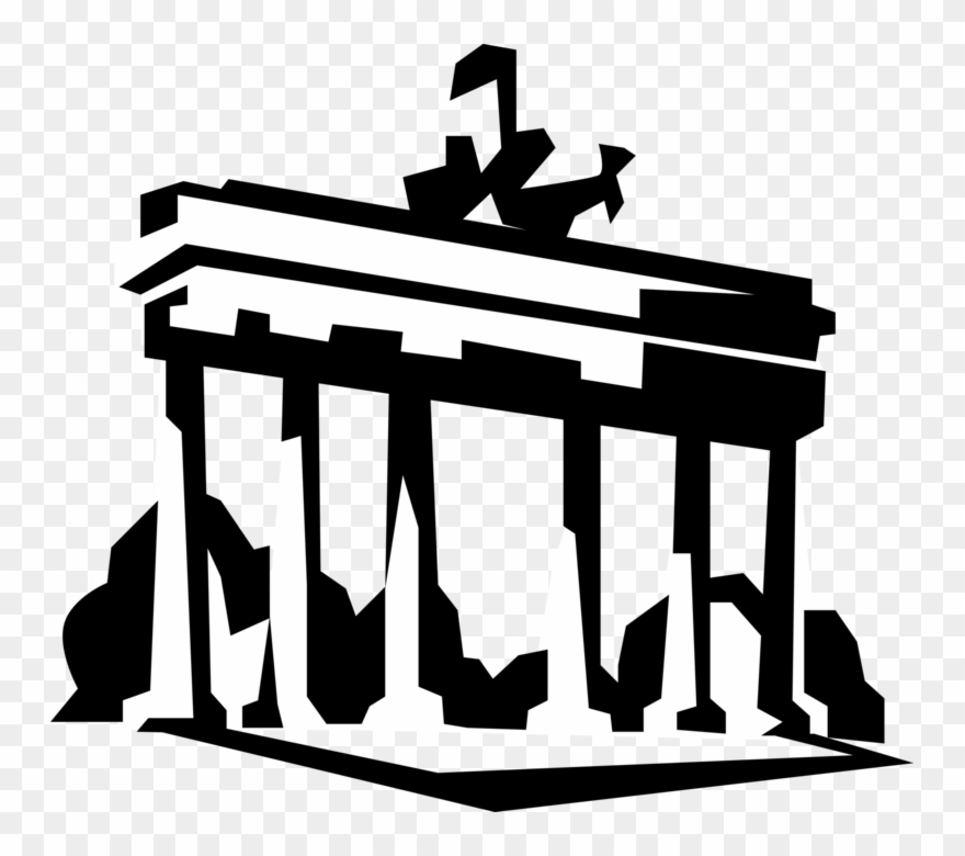 Vector Illustration Of Brandenburg Gate, German Neoclassical Clipart