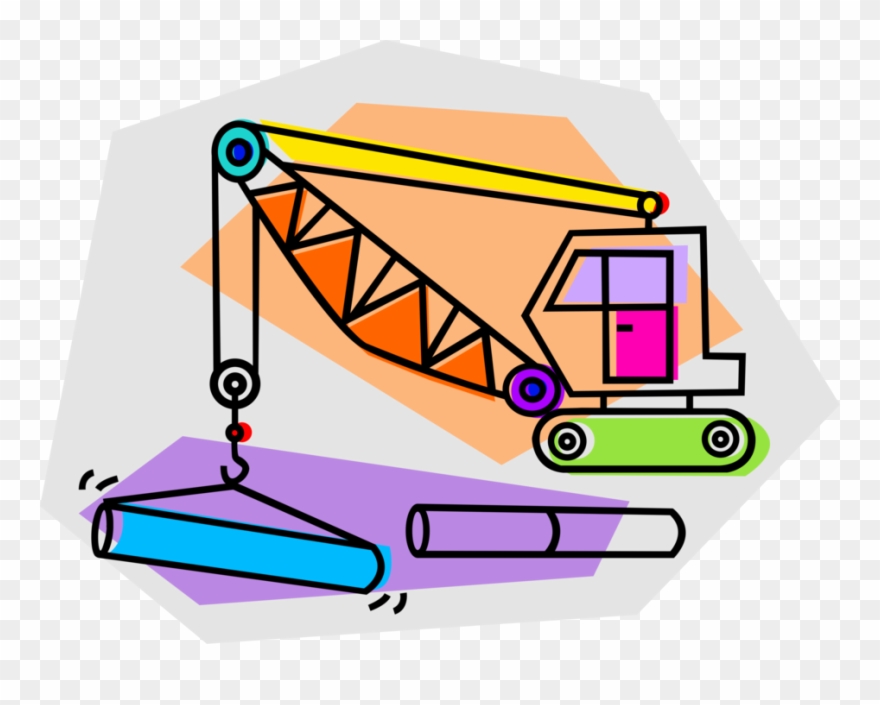 Vector Illustration Of Construction Industry Crane Clipart