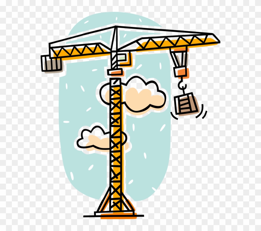 Vector Illustration Of Construction Industry Crane Clipart