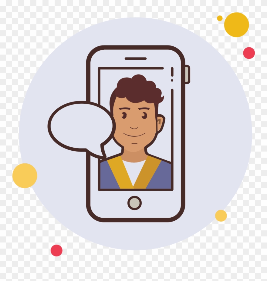 Male Student Messaging Icon Clipart