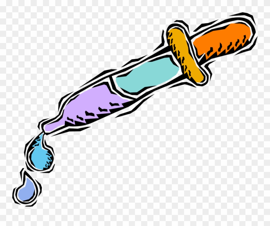Vector Illustration Of Medical Research Eye Droppers Clipart