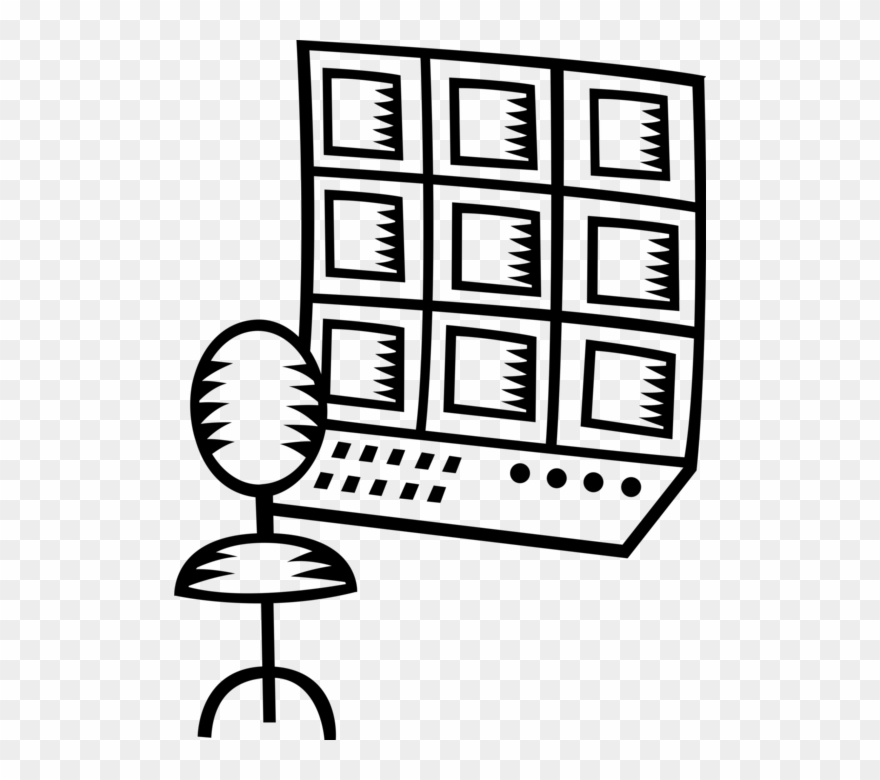 Vector Illustration Of Industrial Plant Control Room Clipart