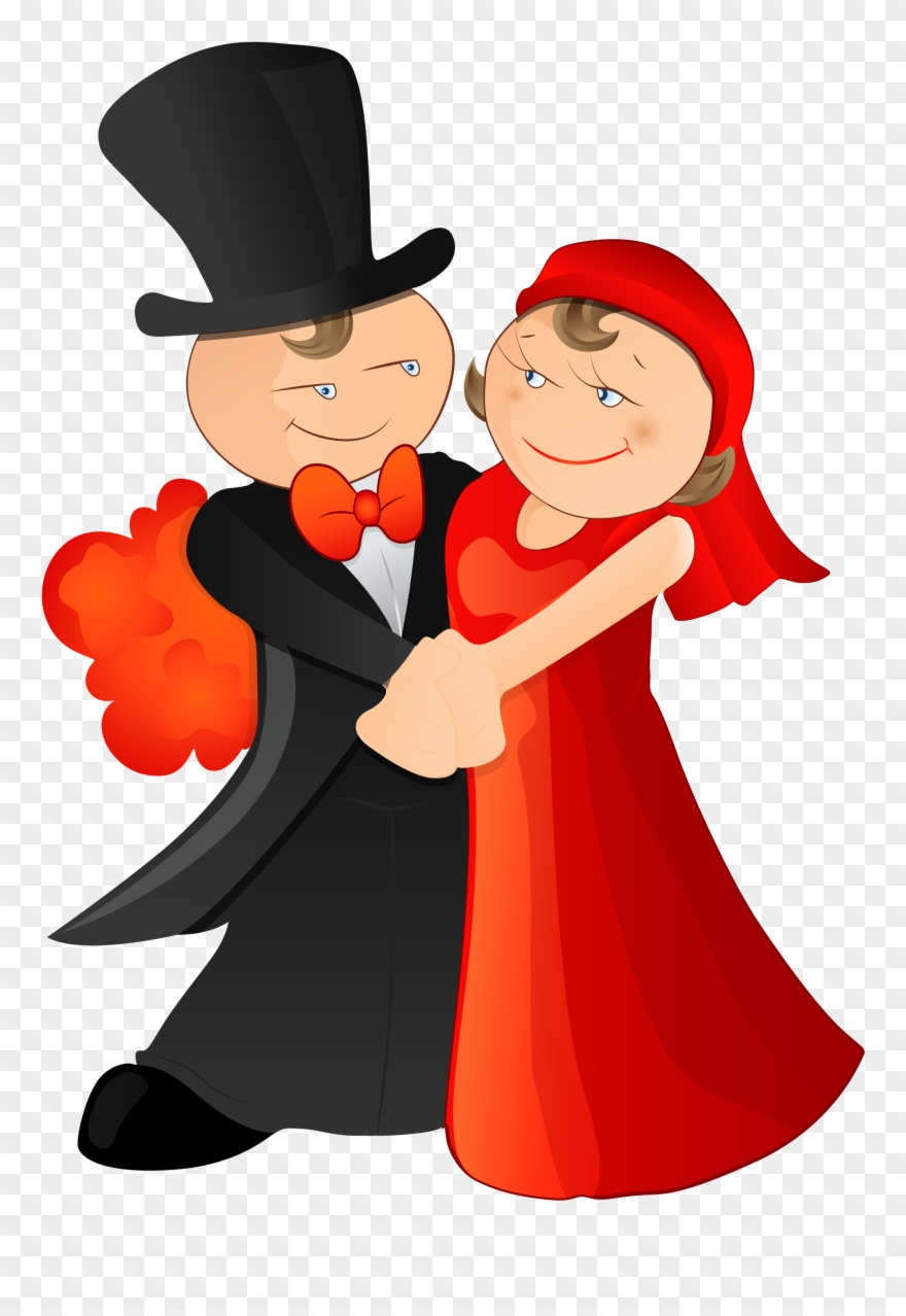 Cartoon Marriage Illustration The Bride And Dancing Clipart