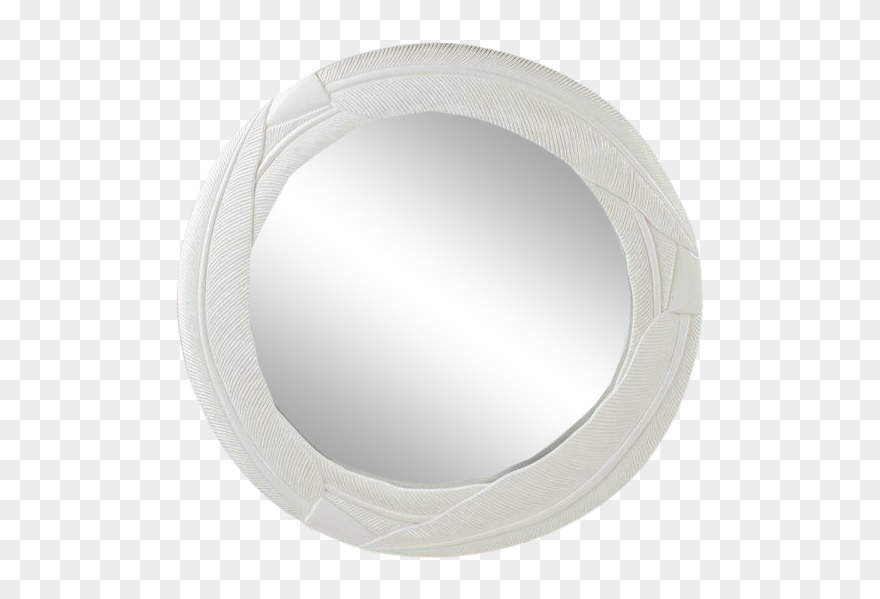 Sophisticated Art Deco Cream Lacquered Mirror With Clipart