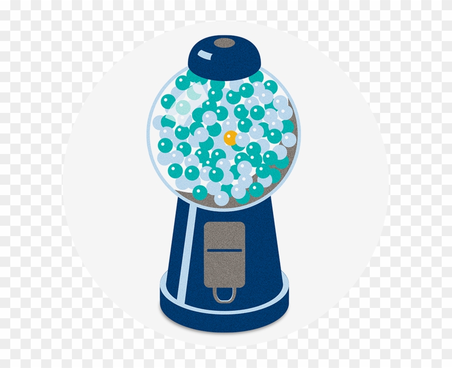 Gumball Machine Showing A Single Orange Gumball Among Clipart