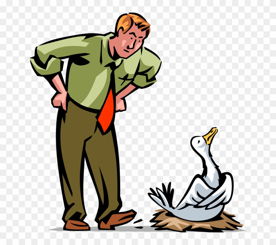 Goose Clipart Golden Egg - Png Download