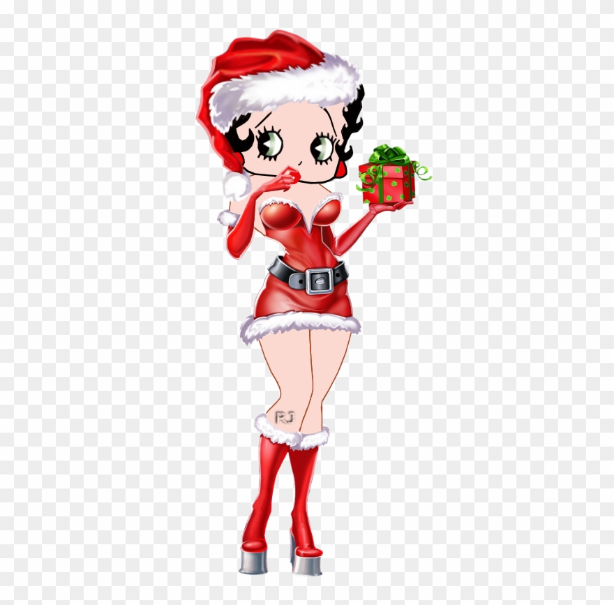 Xmas Present Betty Boop Clipart