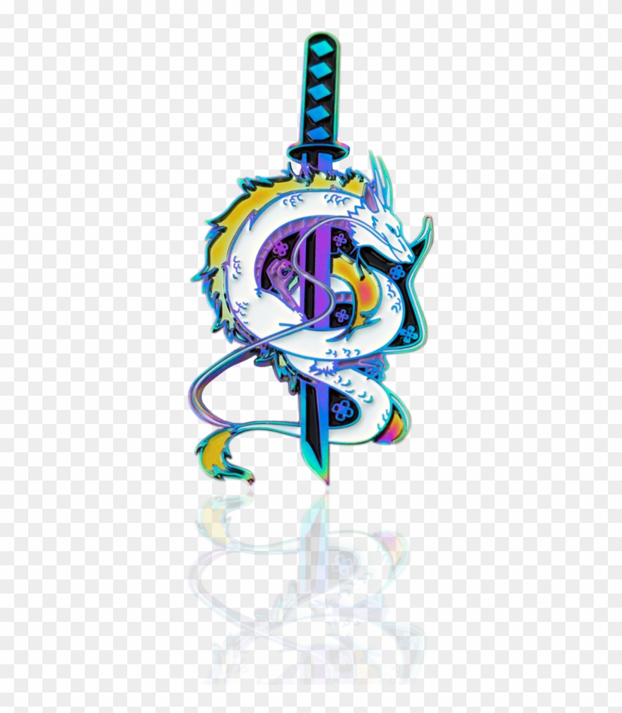 Anodized Haku Katana Studio Samurai Pin Clipart