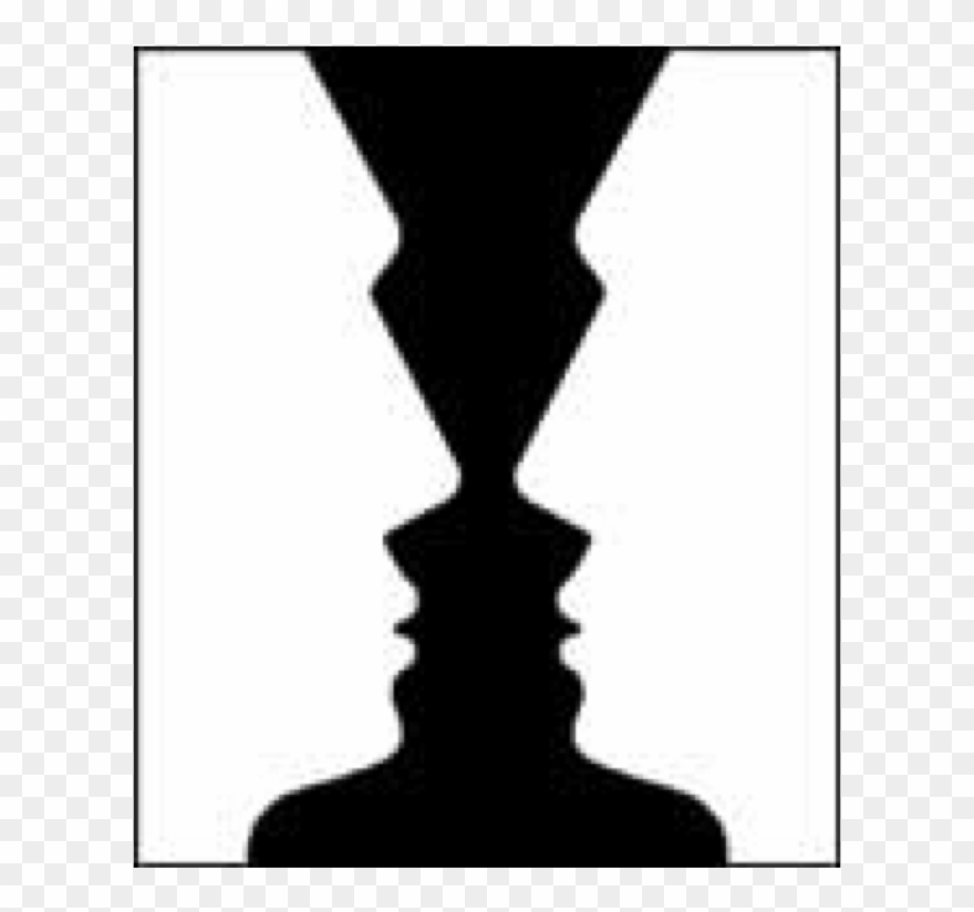 A Vase Or 2 Facial Profiles Looking At Each Other (white) Clipart