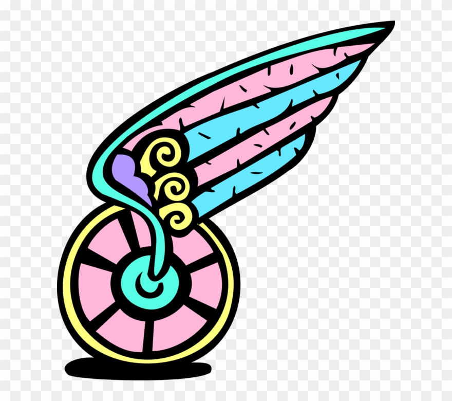 Vector Illustration Of Winged Wheel Of Hermes Symbol Clipart