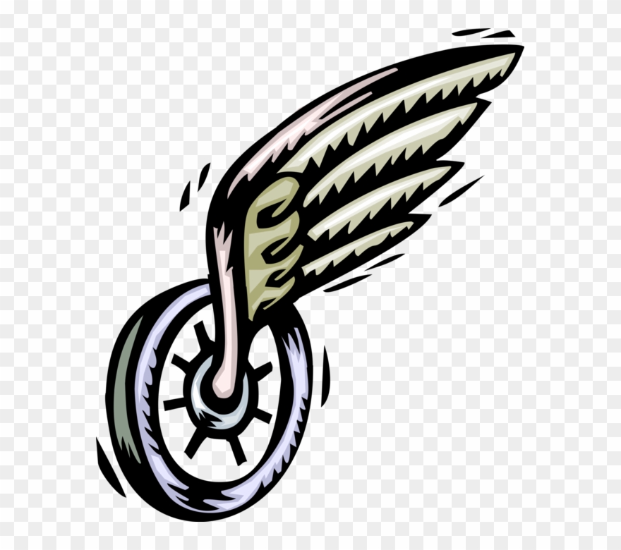 Vector Illustration Of Winged Wheel Of Hermes Symbol Clipart