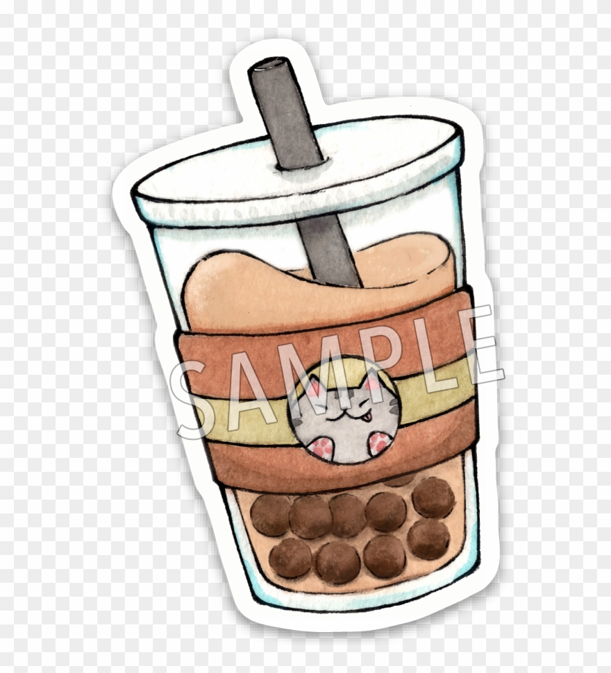 Boba Mew Tea Vinyl Sticker Clipart