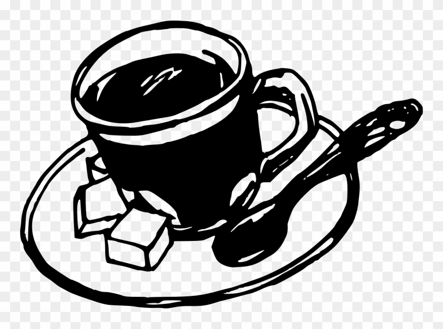 This Png File Is About Coffee , B W , Cup , Drawing Clipart