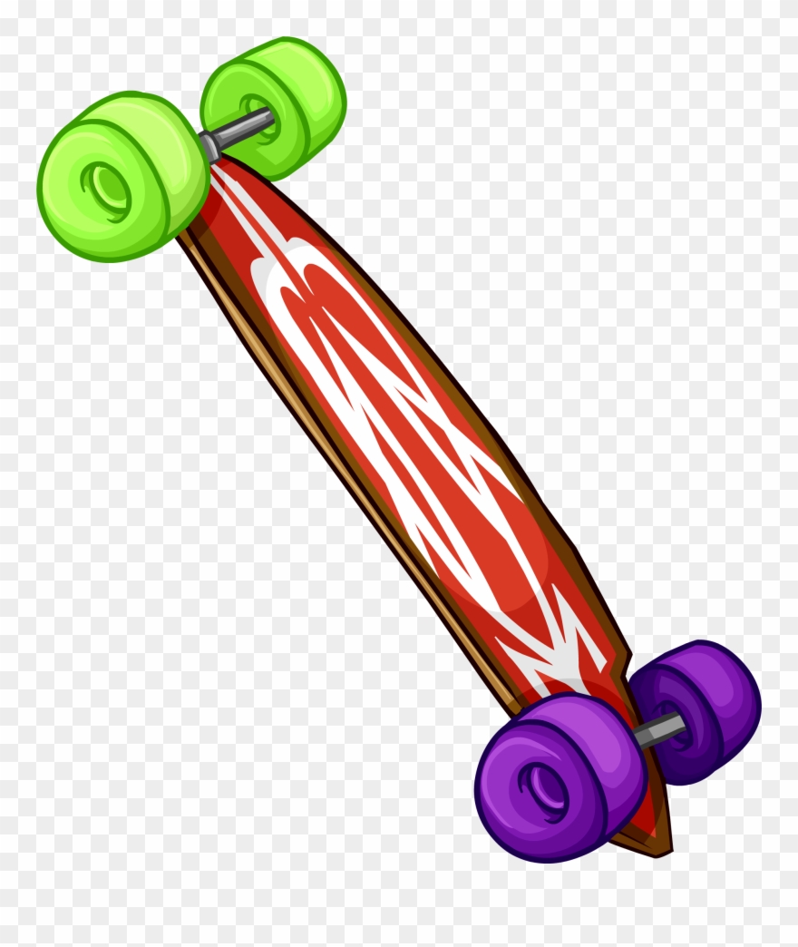 Red Longboard Clipart