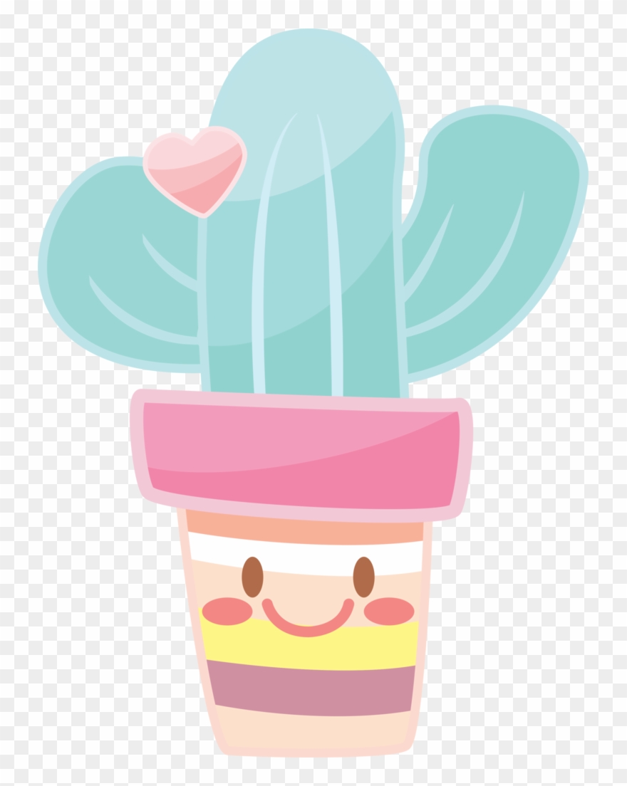 Potted Love Cactus Cookie Cutter Clipart