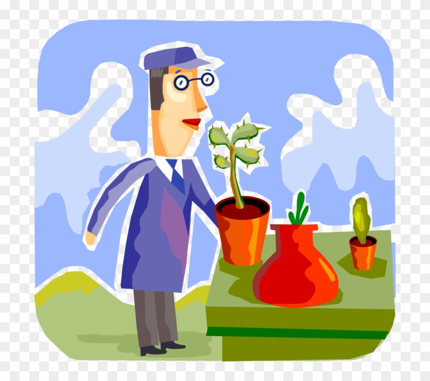 Vector Illustration Of Greenhouse Nursery Gardener Clipart
