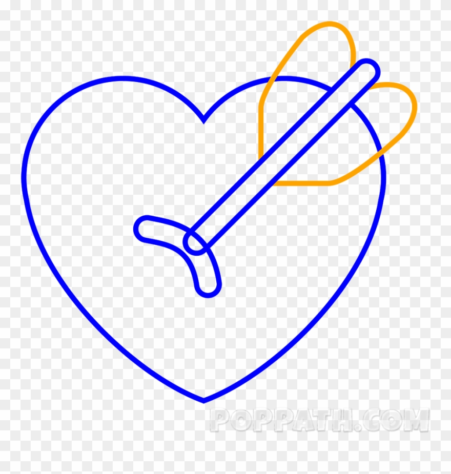 How To Draw A Heart Arrow Emoji Pop Path Svg Free Library Clipart