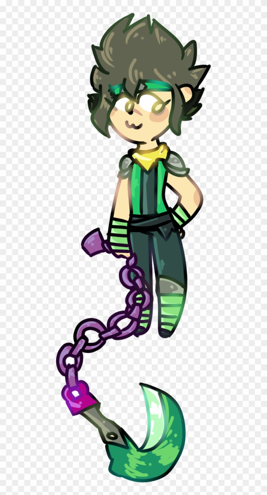 Fan Creationguy With Weird Spiky Hair And A Kusarigama Clipart