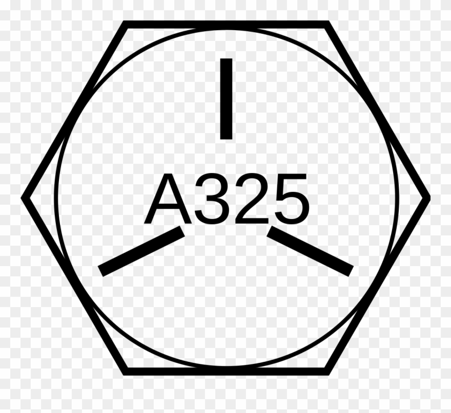 Hex Cap Screw-astm A325 Lines Clipart