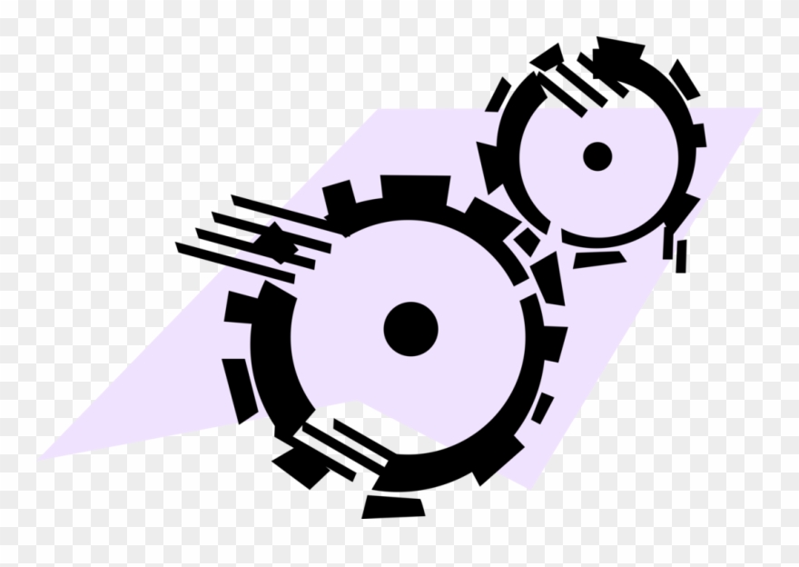 Vector Illustration Of Gear Cogwheel Rotating Machine Clipart