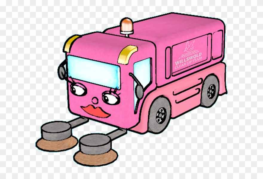 Pink Road Sweeper Clipart