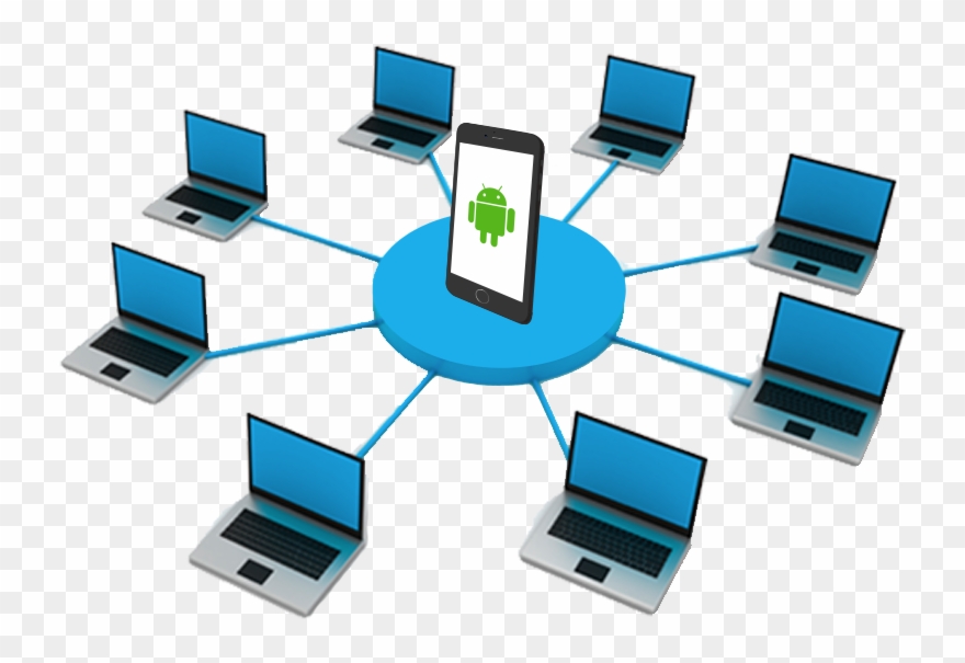 Manage System Remotely Using Your Mobile Device Clipart