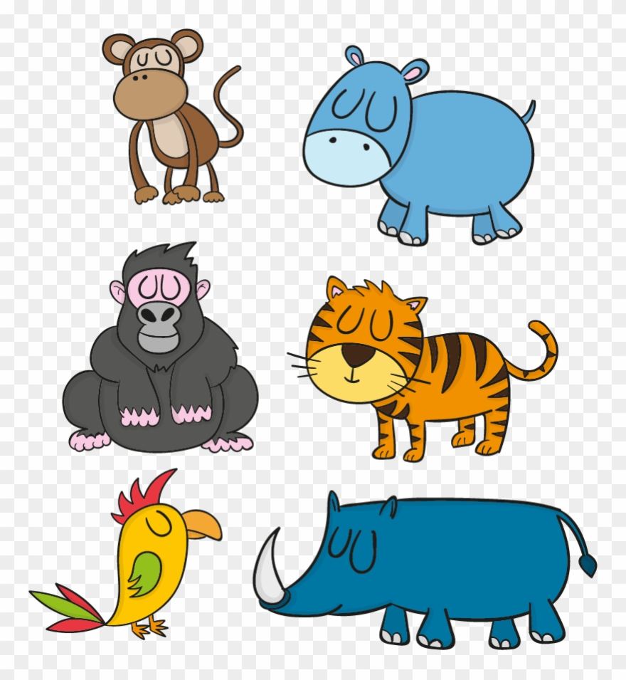 Autocolantes Pequenos Decorativos Animais A Dormir Clipart
