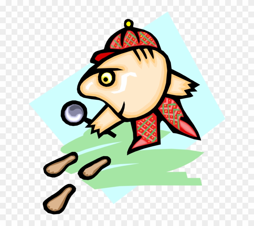 Vector Illustration Of Detective Sleuth With Magnifying Clipart