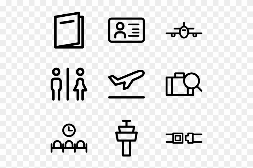 Airport Vector Pictograms Clipart
