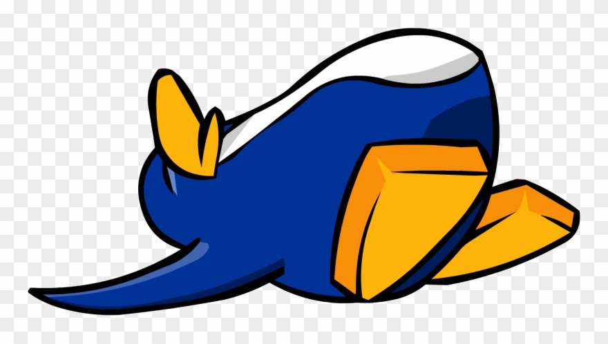 Old Blue Penguin Sleeping Clipart