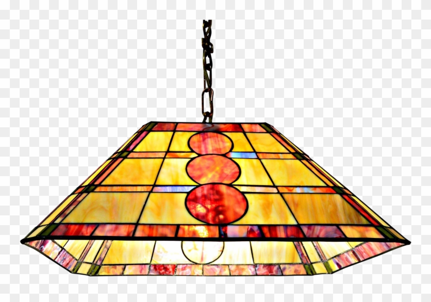 Stained Glass Rectangular Pending Lamp Cars Bedroom Clipart