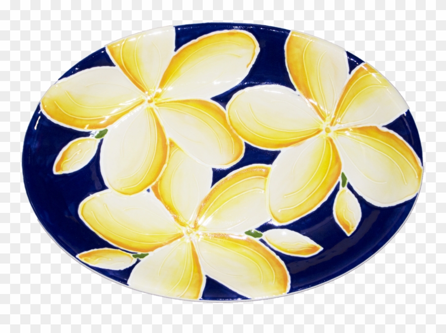 14" Oval Plumeria Clipart