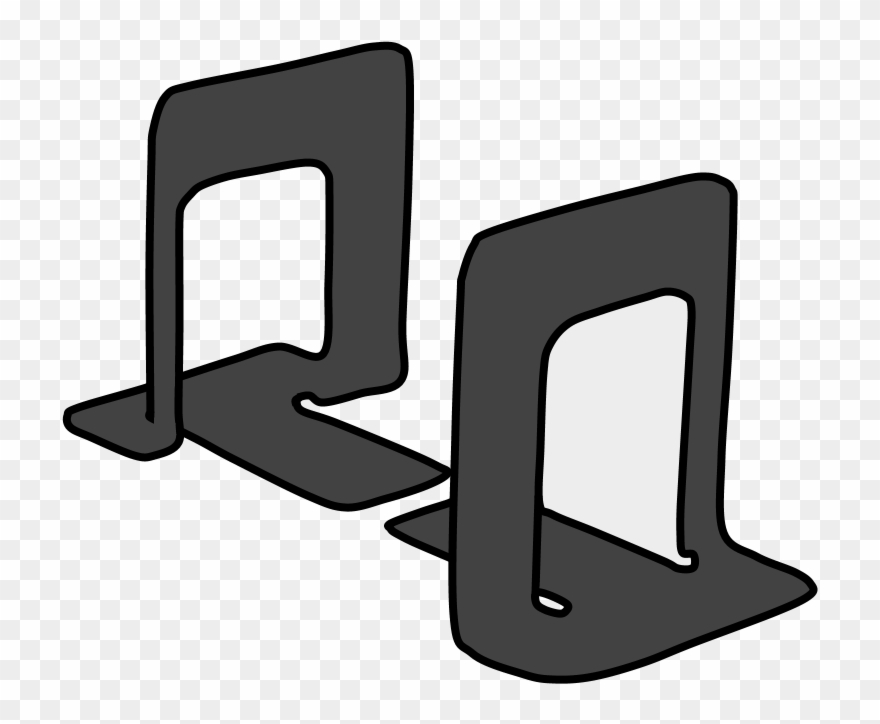 Bookends, Metal, Dark Gray Clipart