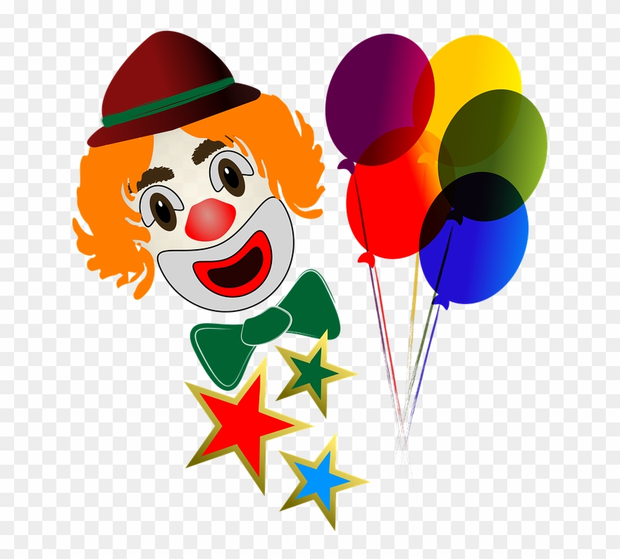 Clown Face With Balloons Clipart