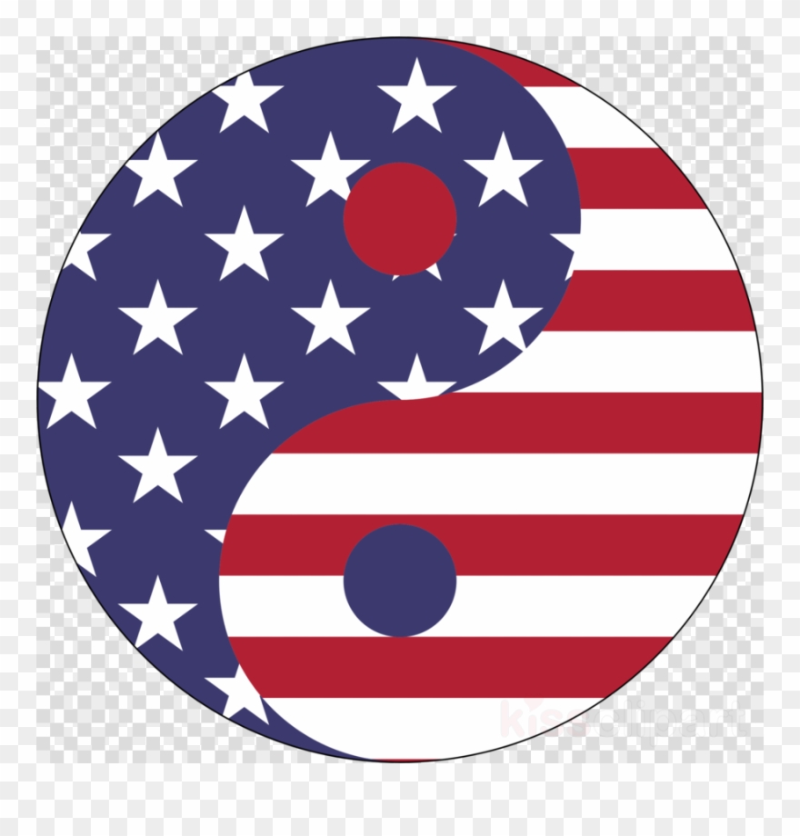American Flag Yin Yang Clipart United States Of America - Png Download