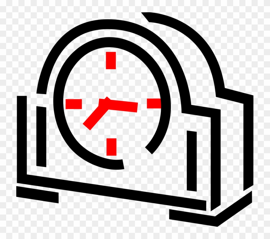 Vector Illustration Of Mantle Clock Indicates, Keeps Clipart