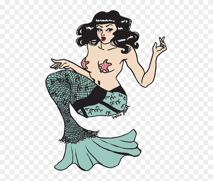Fishnet Mermaid Sticker By Sophie Jewel Clipart