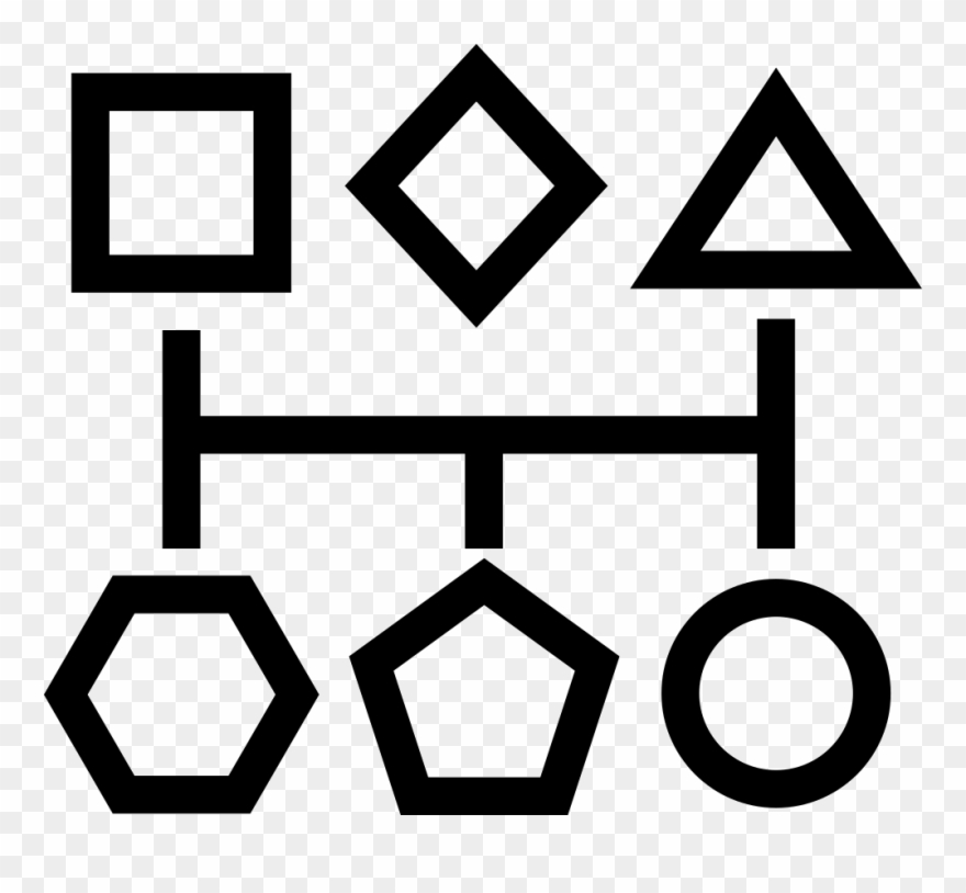 Geometrical Basic Shapes Outlines In A Graphic Connected Clipart