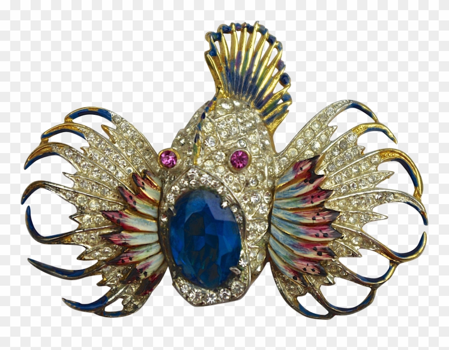 A Rare Vintage Sterling Silver Rock Fish Brooch Pin Clipart