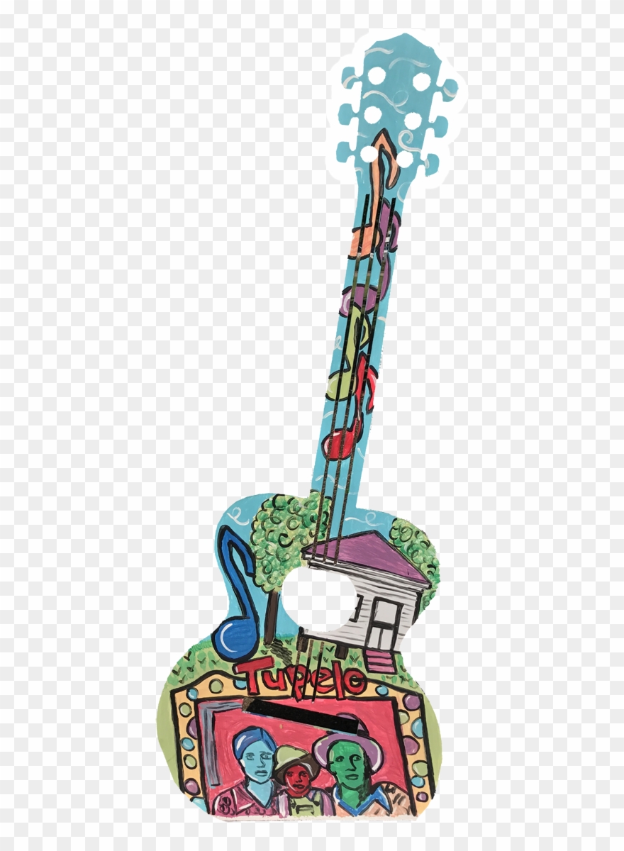 Colorful Metal Guitar At Elvis Presley Birthplace Clipart