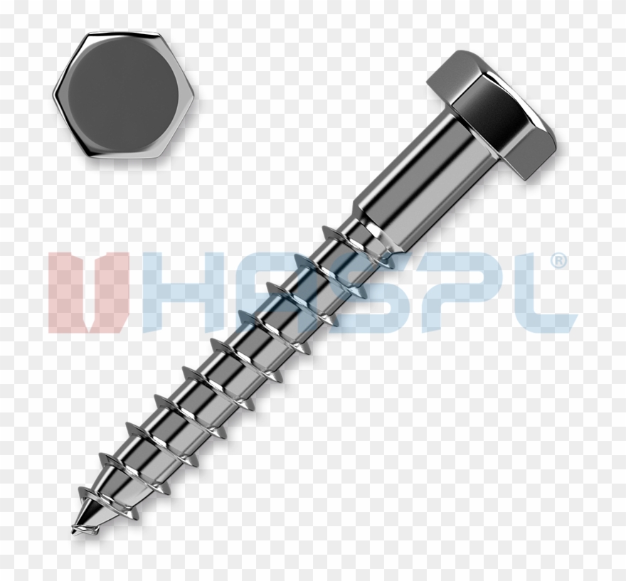 Hexagon Head Wood Screw 8x60,din 571, White Zinc Plated Clipart