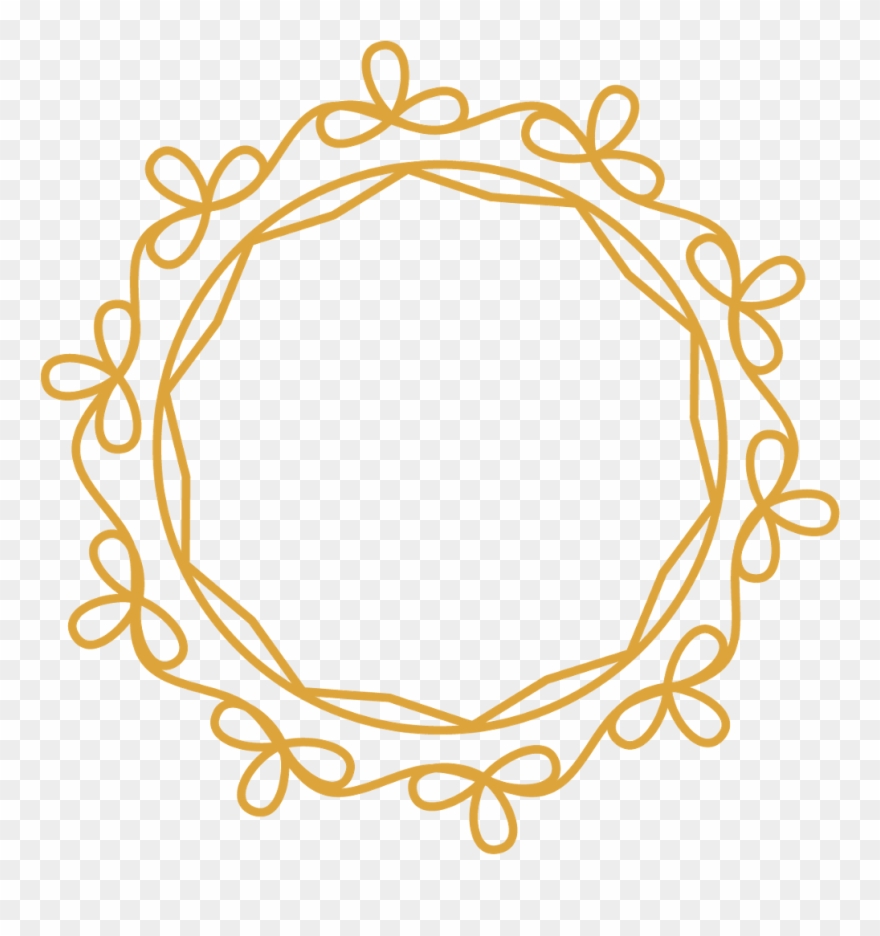 Gold Wreath Frame Border Circle Round Swirls Decor Clipart