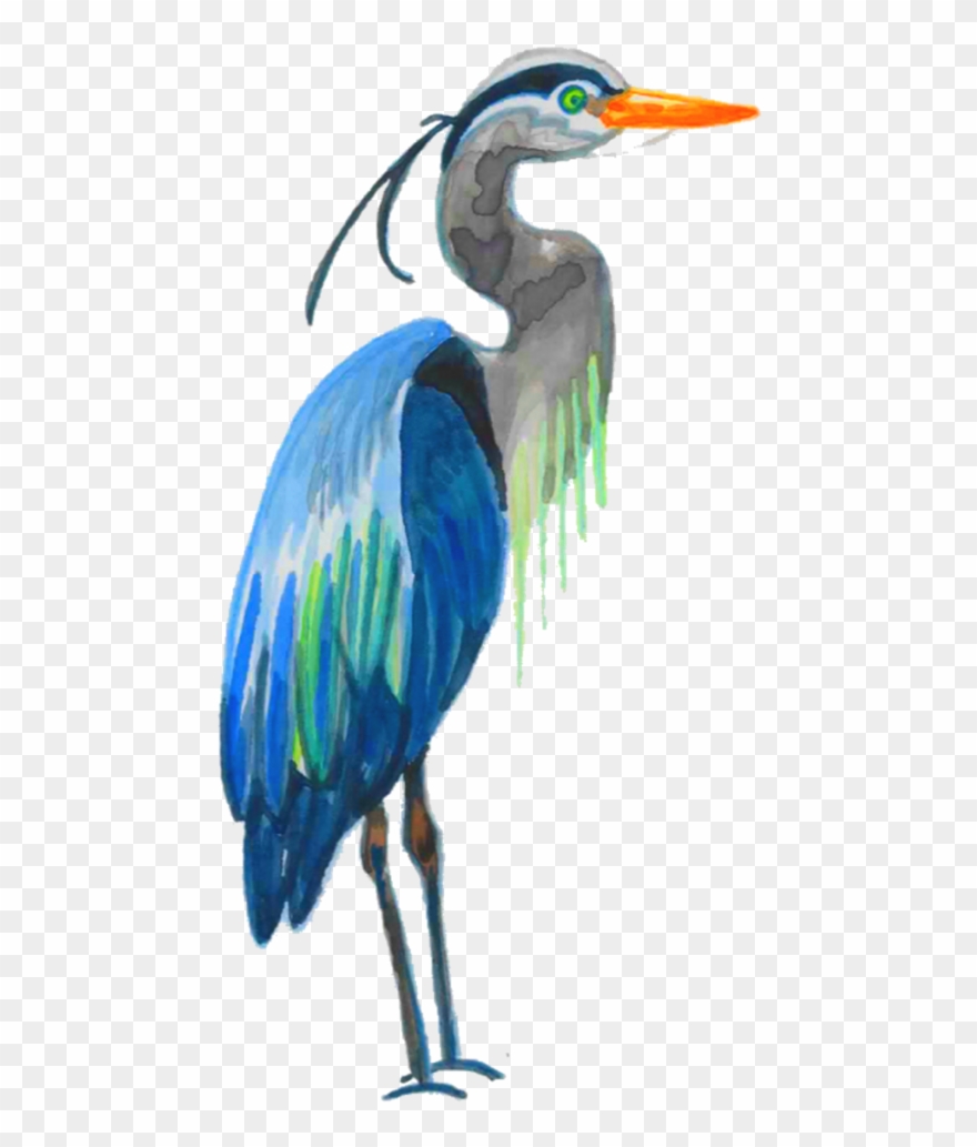 Watercolor Great Blue Heron Clipart