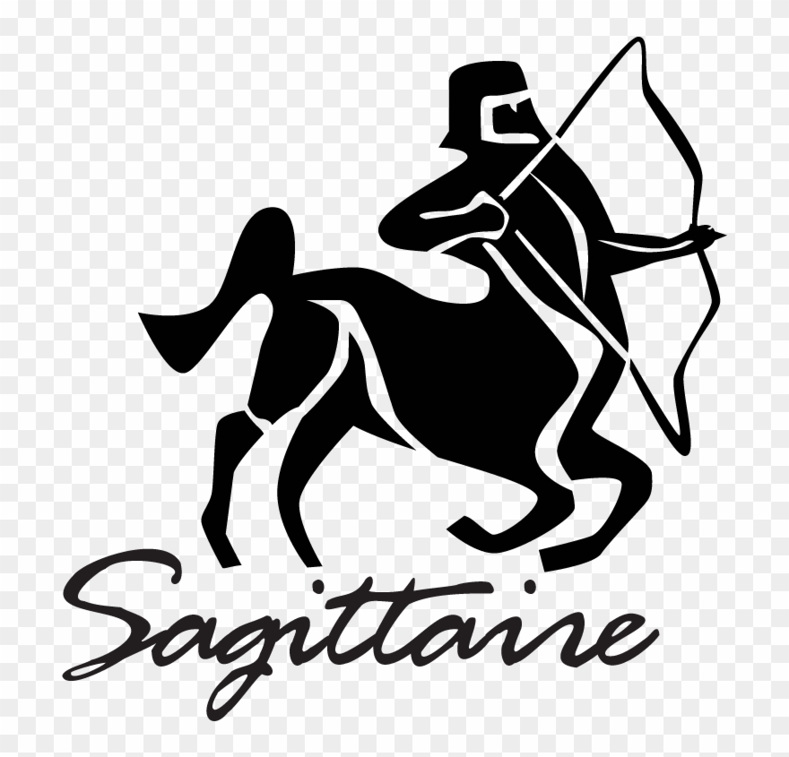 Zodiac Sagittarius Sign Outline Tattoo Design Photo Clipart