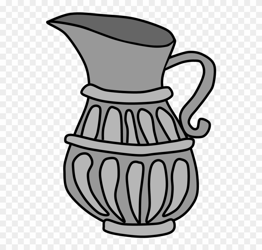 Jug Of Oil, Hanukkah, Silver, Clipart