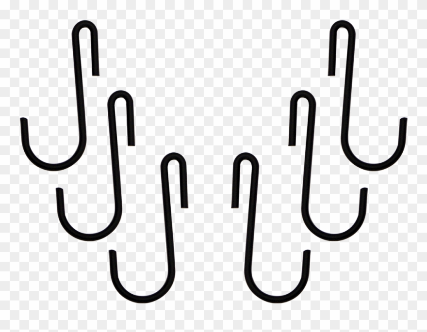 C31 6-piece Black Enamel Pot Rack Hooks Range Kleen Clipart