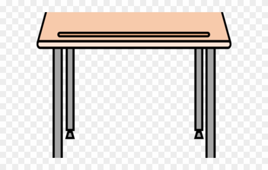 Desk Clipart Drawing School - Png Download