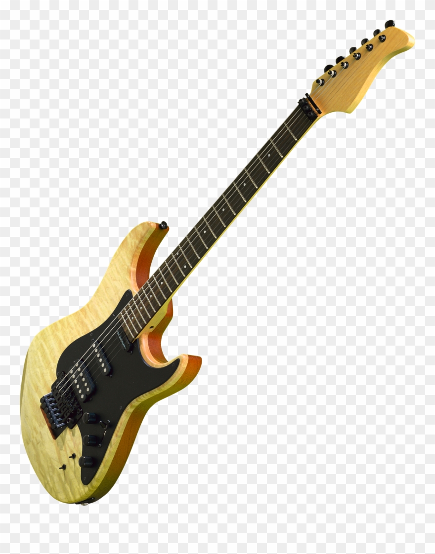 Brown And Black Electric Guitar Illustration Clipart